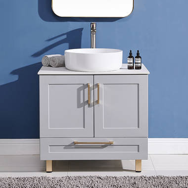 Freestanding vanity deals with vessel sink